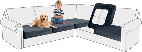Velvet stretch sofa cushion - velvet,
